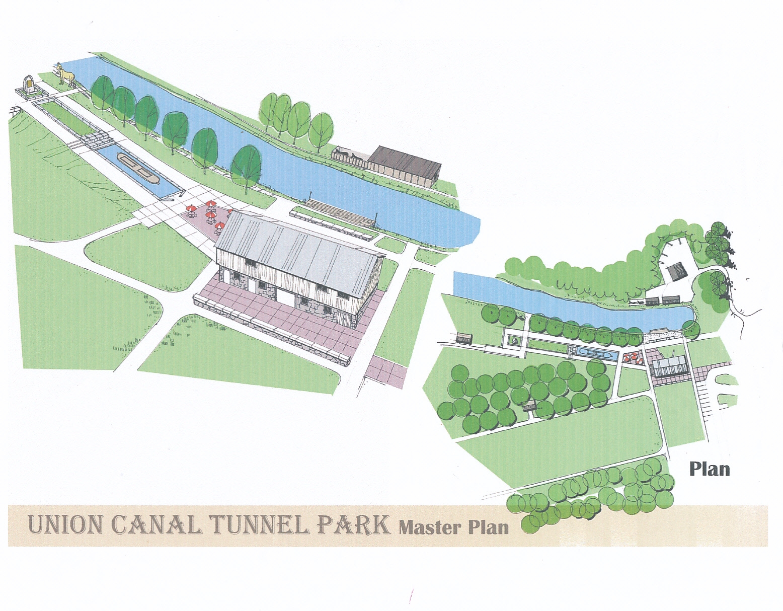 masterplan detail of the Union Canal Tunnel Park Master Plan